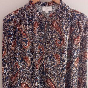 'LOFT' LS Paisley Top Size S EUC